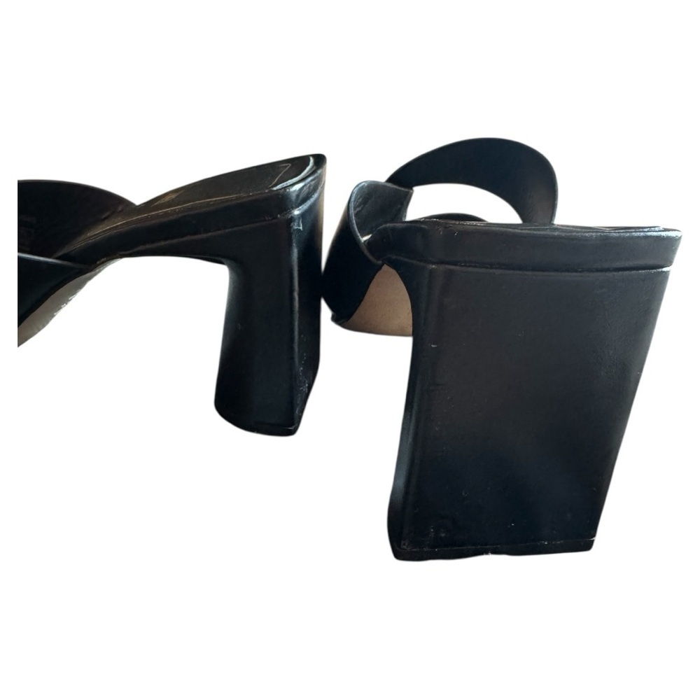 Zara Block Heeled Leather Mules - Picture 2 of 8